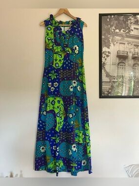 Kimo’s Polynesian Shop Vintage Maxi Hawaiian Tropical dress. Size S